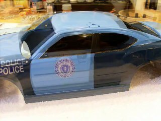 1-18 R-C Massachusetts Charger Custom Cop Car w-siren 34 LED