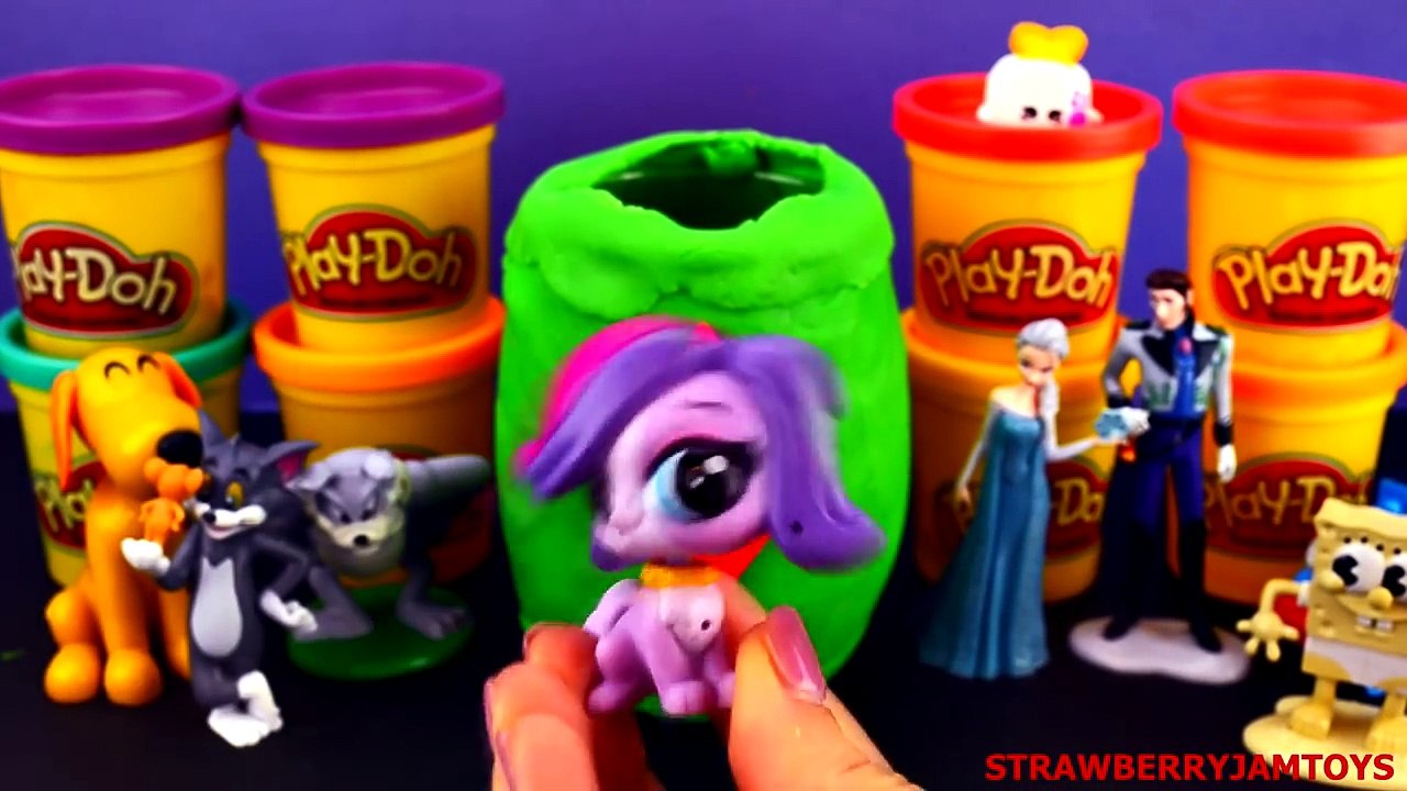 Pocoyo Play Doh Lightning McQueen Shopkins Spongebob Frozen Elsa by StrawberryJamToys