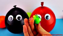 Shopkins Balloon Pop Spongebob Squarepants Hello Kitty Angry Birds Surprise Eggs StrawberryJamToys