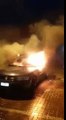 النيران تلتهم سيارة بالقرب من السوق البلدي للحي المحمدي بمراكش