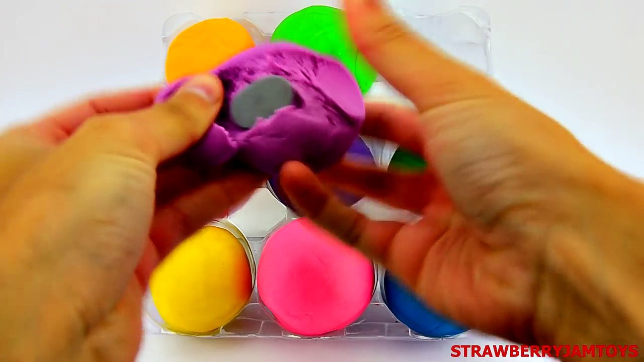 Shopkins Play Doh Cars 2 Captain America My Little Pony Smurfs Surprise Eggs StrawberryJamToys