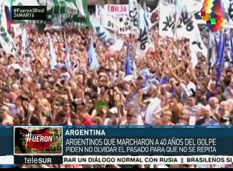 #NuncaMás reiteran argentinos a 40 años del golpe de Estado