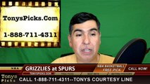 San Antonio Spurs vs. Memphis Grizzlies Free Pick Prediction NBA Pro Basketball Odds Preview 3-25-2016