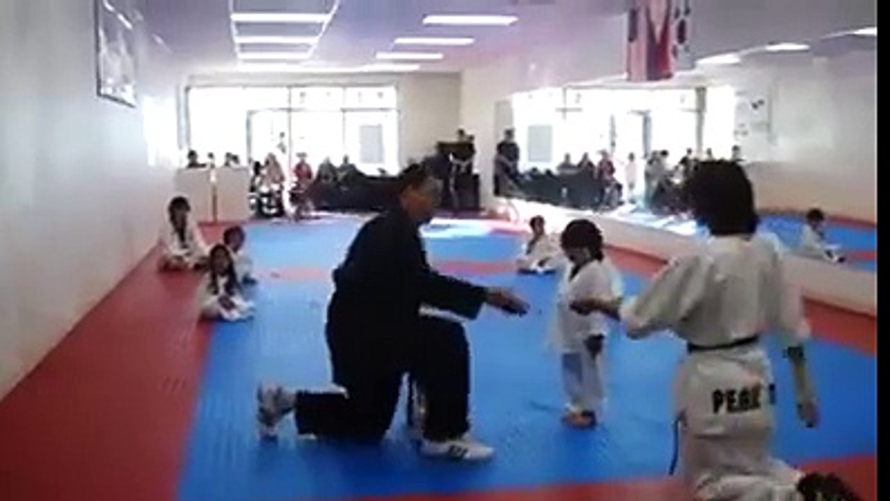 The karate kid got his first belt