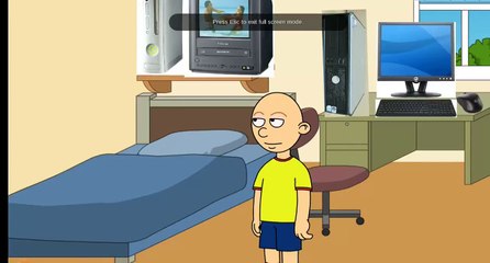 caillou buys a big red computer and gets grounded