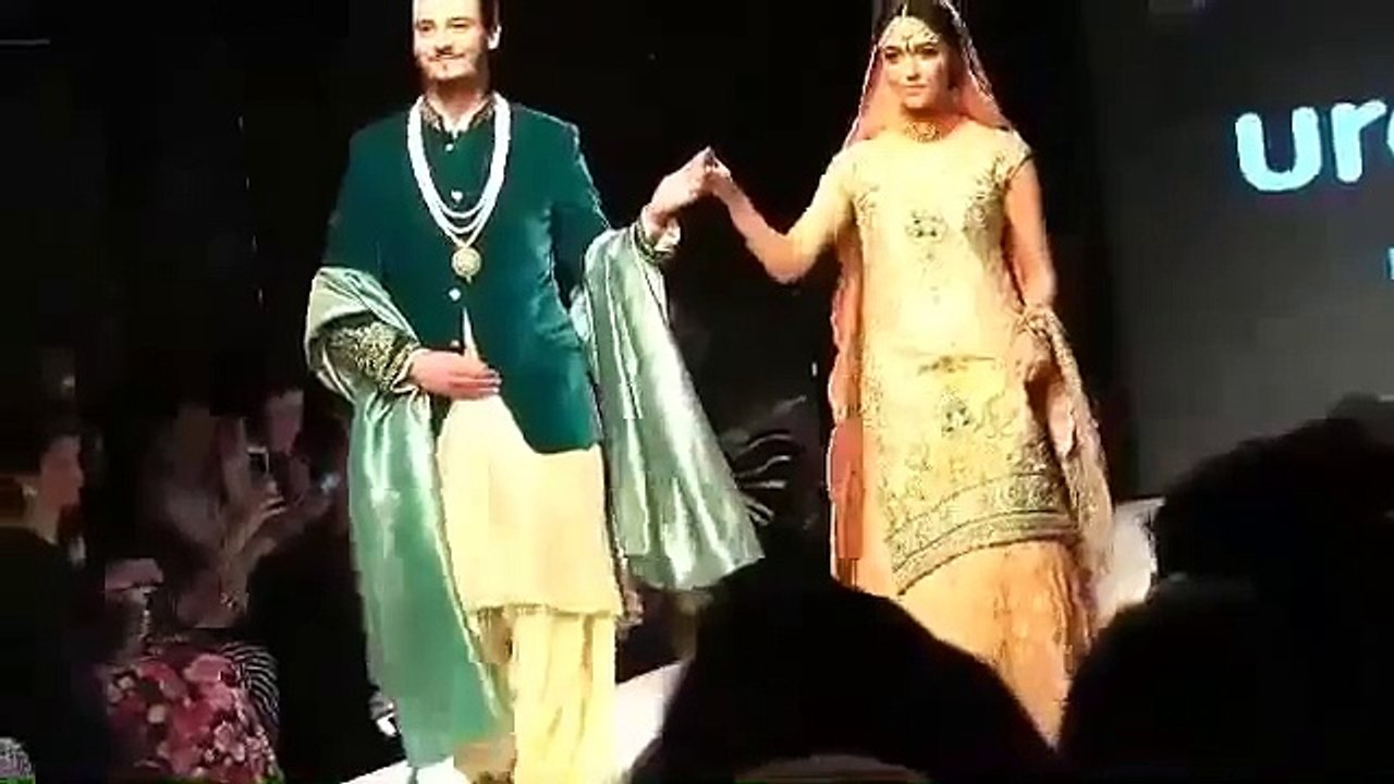 wali and farah couple in Bridal couture week 2015 diyar e dil best couple,osman khalid and maya ali