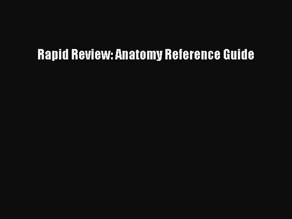 Download Rapid Review: Anatomy Reference Guide Ebook Free