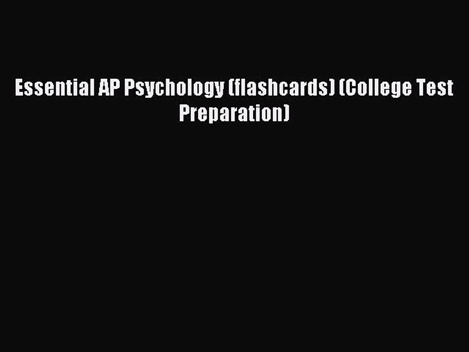 Download Essential AP Psychology (flashcards) (College Test Preparation) PDF Online