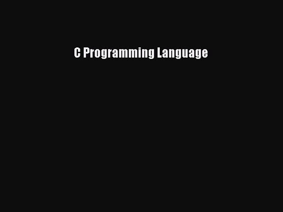Read C Programming Language Ebook Free