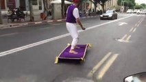 Guy Rides on Magic Carpet