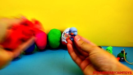 Angry Birds Play Doh Kinder Surprise Pokemon MLP Thomas Surprise Eggs StrawberryJamToys