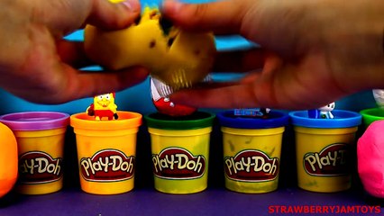 Angry Birds Play Doh Spiderman Cars 2 Kinder Surprise Spongebob Surprise Eggs StrawberryJamToys