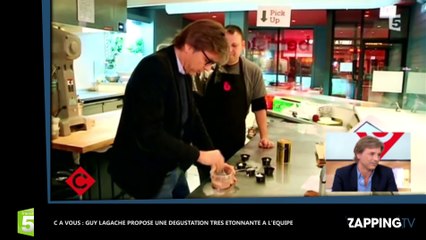 C à vous : Guy Lagache propose une dégustation très étonnante à l'équipe d'Anne-Sophie Lapix (vidéo)