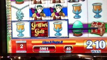 GRIFFINS GATE Penny Video Slot Machine with BONUS and a BIG WIN Las Vegas Casino