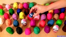 50 Play Doh Surprise Eggs! Marvel Angry Birds Spiderman Avengers Monsters CARS Mickey Spon