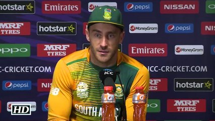 WI vs SA T20 WC We gave tough fight to WI Faf du Plessis