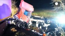 Minibus travelling from Switzerland to Portugal crashes in France, killing all passengers