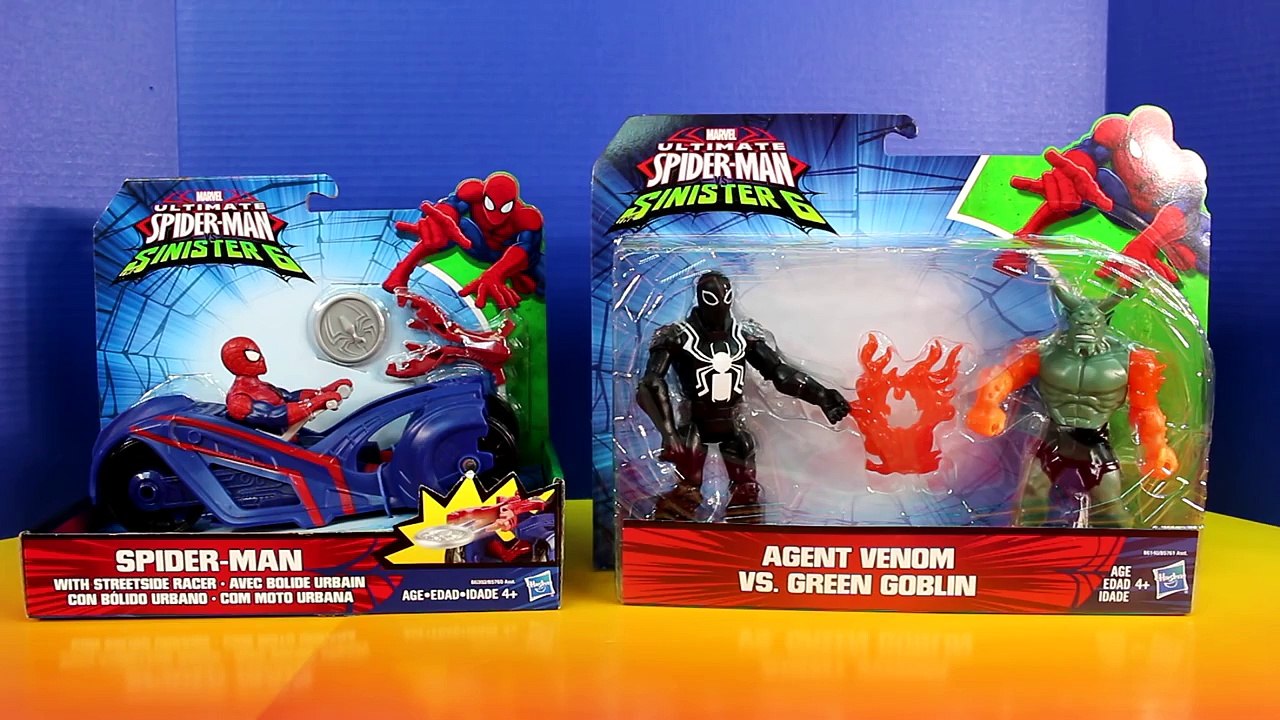 Marvel Ultimate Spider-Man Spiderman Sinister With Streetside Racer Agent Venom And Green Goblin