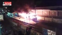 صحافة المواطن.. بالفيديو.. لحظة اندلاع حريق ترام فيكتوريا فى الإسكندرية