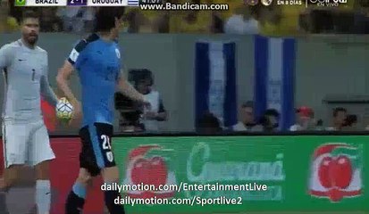 Edinson Cavani Fouled David Luis - Brazil 2-1 Uruguay