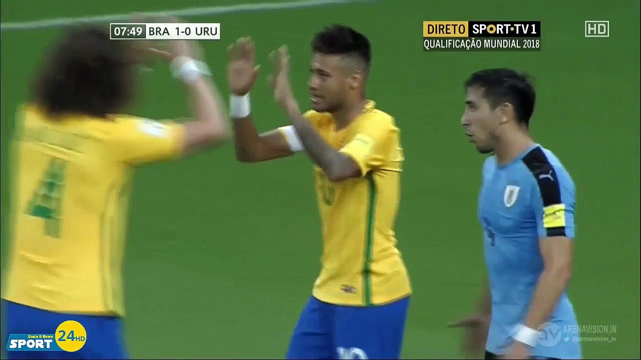 All Goals 1st half - Brazil 2-1 Uruguay 2016