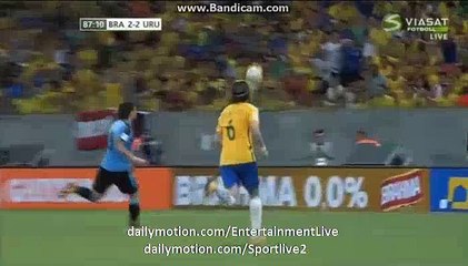 Neymar Hits The Crossbar From FREEKICK - Brazil 2-2 Uruguay
