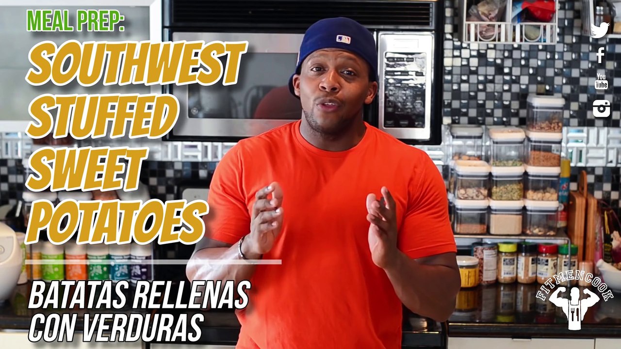 Bodybuilding Meal Prep Stuffed Sweet Potatoes   Batatas Rellenas con Verduras