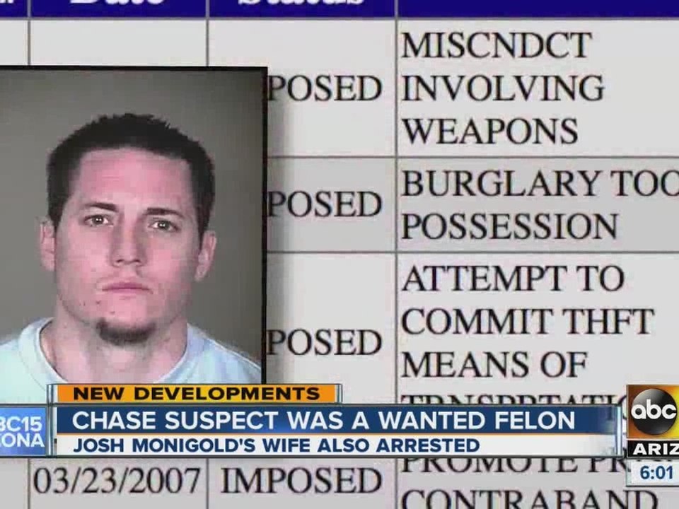 Chase suspect convicted of 5 felonies in 12 years