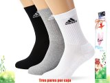 adidas Pack 3 Pares Calcetines - Calcetines para hombre tamaño 39 - 42 color blanco / gris