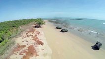 Assault Amphibious Vehicle Beach Landing Aerial View