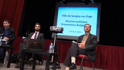 Savigny-sur-Orge. Réunion publique sur les orientations budgétaires 2016. 25 mars 2016. 2ème partie