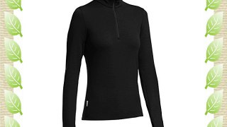 ICEBREAKER Wmns Tech Top LS Half Zip - Camiseta con manga larga de esquí para mujer color negro