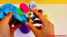 Elmo Play Doh Lightning McQueen Cars 2 Kinder Surprise LPS Spongebob Surprise Eggs StrawberryJamToys