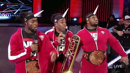 The Rock and The Usos lay the smackdown on The New Day- Raw, Jan