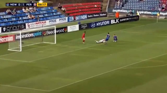 Newcastle Jets 1-2 Perth Glory FC Nigel Boogaard Red Card Australian A-League 26-03-2016 hd