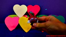 Love Hearts Play Doh Elmo Sesame Street Moshi Monsters Cars 2 Surprise Eggs StrawberryJamToys