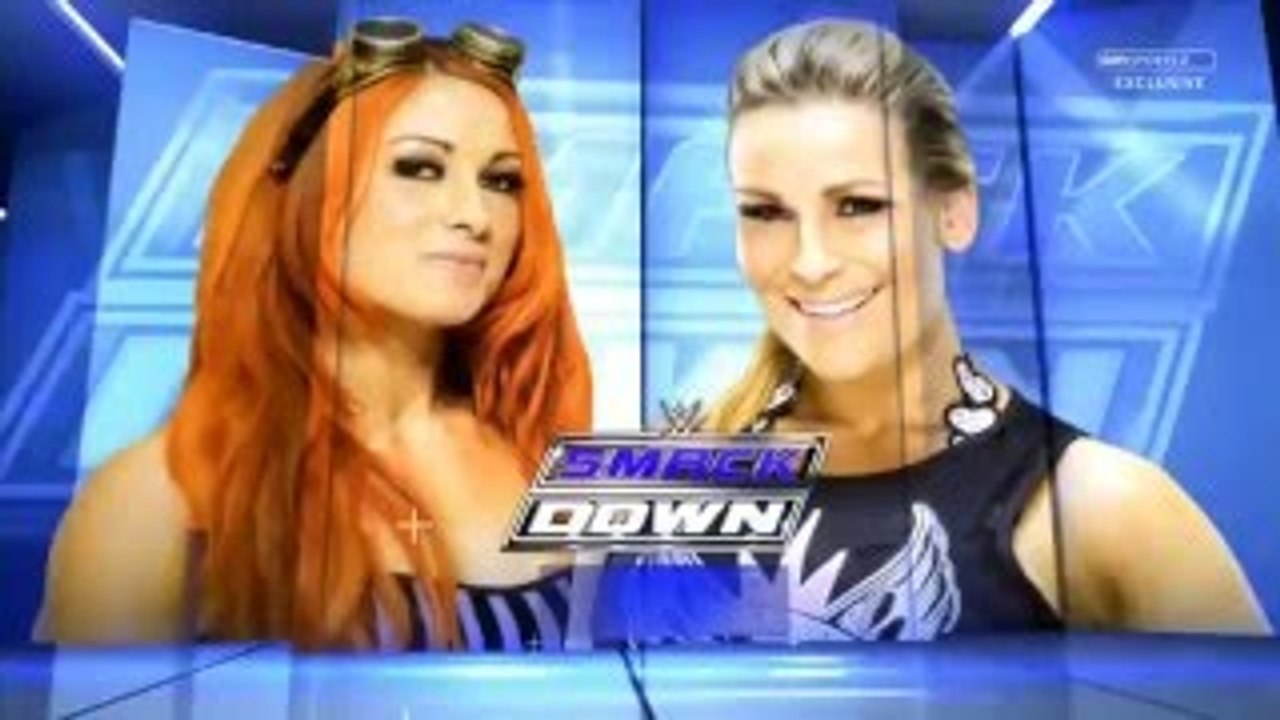 720pHD WWE Smackdown 02/25/16 Becky Lynch vs Natalya ( Team B.A.D Attack , Sasha Banks save )