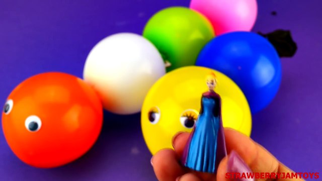 Minions Frozen Elsa Shopkins Iron Man Hello Kitty Balloon Pop Surprise Eggs StrawberryJamToys