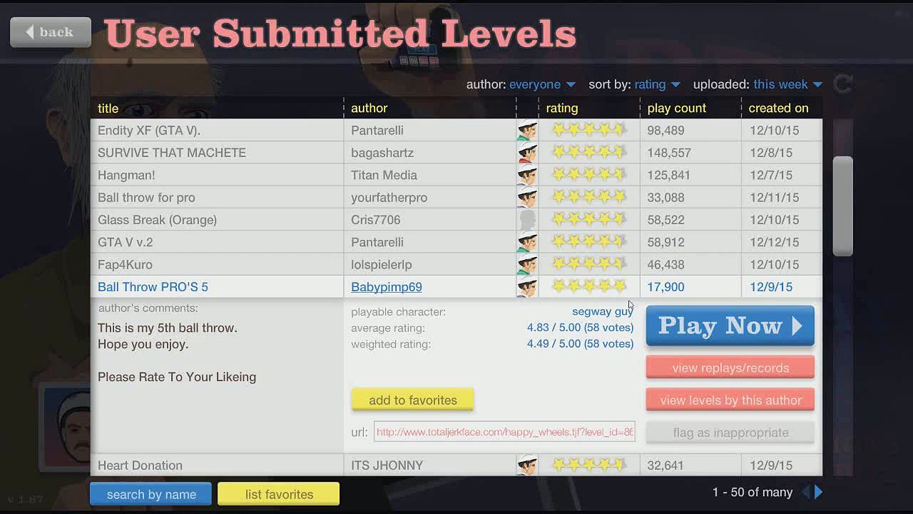 happy wheels randoom maps