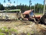 Belarus Mtz 82 forest tractor stuck in mud