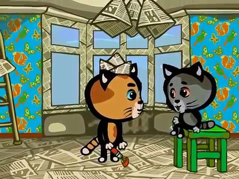 Три котенка - Котенок - юный художник. Мультик для