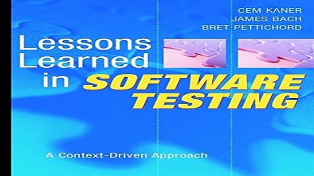 Download Lessons Learned in Software Testing A Context Driven Approach
