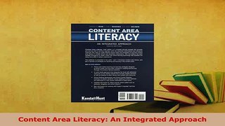 PDF  Content Area Literacy An Integrated Approach Read Online