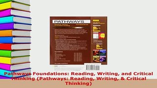 PDF  Pathways Foundations Reading Writing and Critical Thinking Pathways Reading Writing  PDF Full Ebook