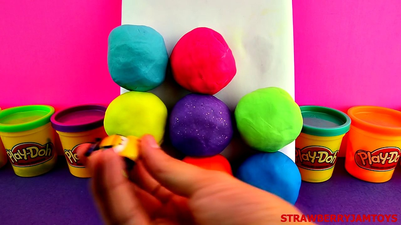 Spiderman Play Doh Cars 2 Spongebob Disney Minions Moshi Monsters Surprise Eggs StrawberryJamToys