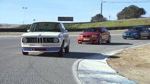 BMW M2, BMW 1 Series M Coupe and BMW 2002 turbo on Racetrack