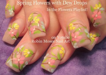 Neon Spring Flower Nails _ Umbrella Nail Art Design Tutorial