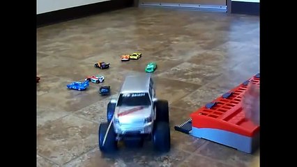 Monster Truck Crashes into Cars..Again!