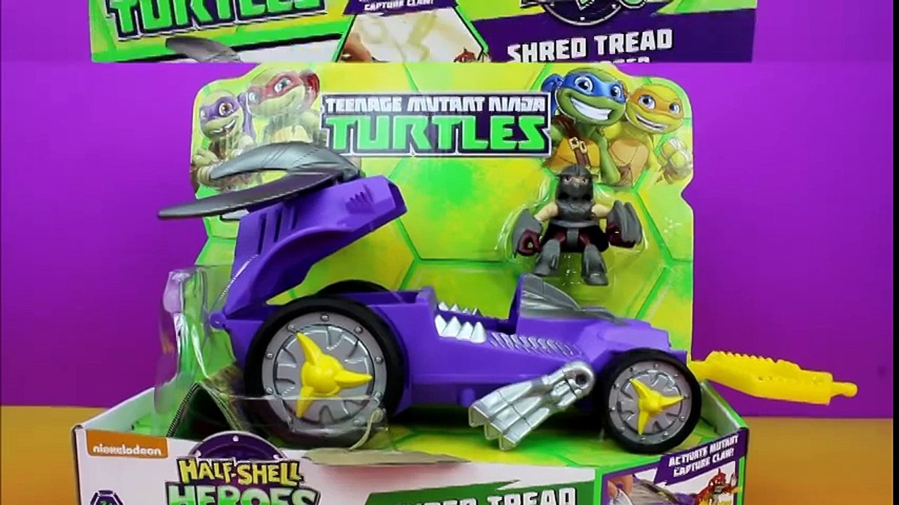 Teenage Mutant Ninja Turtles Half Shell Heroes Shredder's Shred Tread take on Leo Mikey Donnie Raph