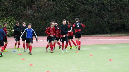 Nos U18 a l'échauffement